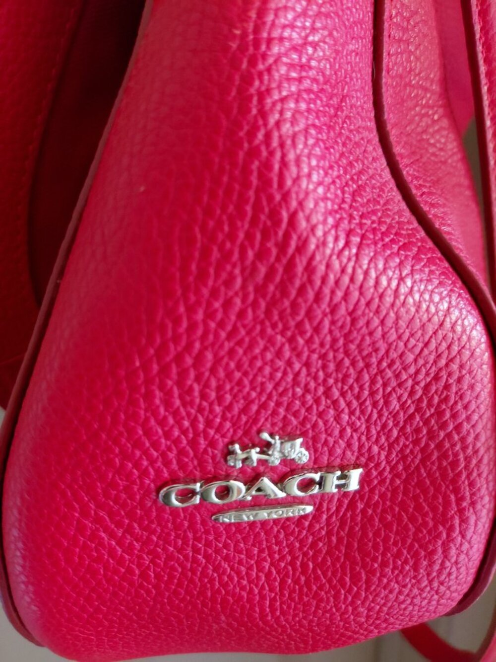 Coach Red Leather Shoulder Bag - Picture 7 of 8